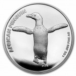 1 Unze Silber Round San Diego Zoo Afrikanischer Pinguin...