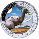 1 Ounce Silver Somalia 2023 - Elephant African Wildlife -...