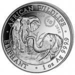 2018 Somalia 1 oz Silver Elephant BU Anniversary Edition...