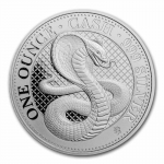 1 Unze Silber St. Helena 1 GBP Cash India Wildlife: Cobra...