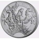 1 ounce Silver St. Helena - Goddesses of the North & Greek - Hera and the Holy Peacocks - 2022 BU Coin Card