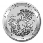1 Unze Silber Tokelau 2 Dollars 2021 Sternzeichen Zodiac - Aquarius Wassermann BU