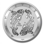 1 Unze Silber Tokelau 2 Dollars 2021 Sternzeichen Zodiac - Pisces Fische BU