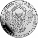 1 Ounce Silver Tokelau 5 Dollars 2022 BU Whiskered Screech Owl - Owl series 