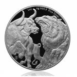 1 Unze Silber Tokelau 5 Dollars 2022 Bull and Bear - Bulle und Bär BU