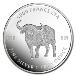 1 Unze Silber Tschad Mandala Buffalo Büffel 2020 BU