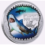1 ounce silver Tuvalu 2023 Proof - TIGER SHARK - Deadly +...