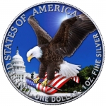 1 Unze Silber USA 2023 BU - American Eagle CAPITOL - Liberty - Color farbig 