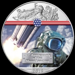 1 oz Silver American Eagle USA 2019 50th Anniversary of...