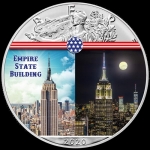1 Unze Silber farbig American Eagle 2020 USA Empire State...