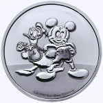 NEU* 1 Unze Silver Niue Islands 2023 BU - Mickey Mouse & Donald Duck - Freunde fürs Leben - 2 NZD