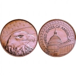 1 oz US Copper Round USA-Landmarks - Capitol - Stars...