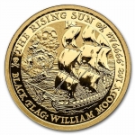 1 oz Gold Tuvalu 2022 BU - Rising Sun - Black Flag - 100$...