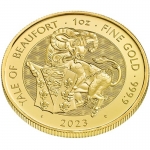 1 oz Gold UK - Royal Tudor Beast - Yale of Beaufort - 2023 Great Britain BU