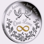 1 ounce Silver Australien 2023 Proof - ONE LOVE - DOVES - 1AUD