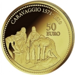 6,5 g Gold Malta 50 Euro 2022 Proof - Caravaggio -...