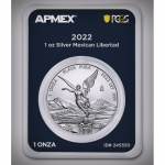 1 Ounce Silver Mexico Libertad 1 Onza 2022 PCGS First...