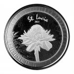 1 oz Silber St. Lucia 2021 BU, 2 Dollar, Botanischer Garten  (4) EC8 