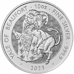 10 oz Silver UK - Royal Tudor Beast - Yale of Beaufort - 2023 Great Britain BU