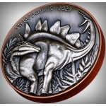 155g Vanuatu 2023 Bimetal- Copper - Silver - Stegosaurus...