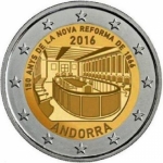 2 Euro Andorra 2016 150th anniversary of the New Reform...