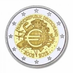 2 Euro Deutschland 2012 10 Jahre Bargeld A