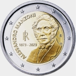 2 Euro Italien 2023 - Alessandro Manzoni - 150th anniversary of the death - unc uncirculated- Delivery loose!