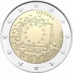2 Euro Lithuania 2015 30 Years European Flag