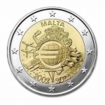 2 Euro Malta 2012 10 Jahre Euro Bargeld 