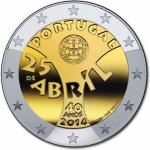 2 Euro Portugal 2014 40. Jahrestag der Nelkenrevolution bfr