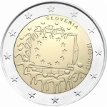 2 Euro Slovenia 2015 30 Years European Flag