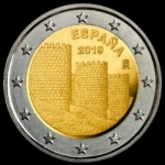 2 Euro Spanien 2019 Altstadt von Avila. bfr