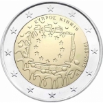 2 Euro Cyprus 2015 30 Years European Flag