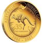 2021 Australien 2 oz Gold Australian Kangaroo Nugget - 35th Anniversary Proof