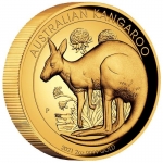 2021 Australien 2 oz Gold Australian Kangaroo Nugget - High Relief - Proof