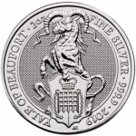 2019 Great Britain 2 oz Silver Queens Beasts: The Yale of...