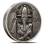 2 Unzen Ultra High Relief  Osiris  Silber Antique 999,99 Osiris Egyptian Gods Heidi Wastweet