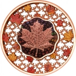 2 ounce silver Solomon Islands 2023 FILIGREE MAPLE LEAF CUT OUT ROSEGOLD - 35 Year Anniversary - 5 $