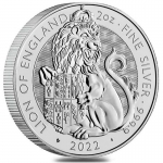 2 oz Silber The Royal Tudor Beast Lion of England 2022 Großbritannien BU