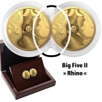 2 x 1/4 oz Gold South African Big Five Series II Lion...