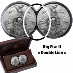 2 x 1 Unze Silber Big Five Serie II Löwe Doppel-Kapsel Südafrika 2022 Proof