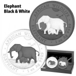 2 x 1 Unze Silber Somalia Elefant Black & White Set...