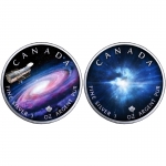 2 x 1 ounce silver SET Maple Leaf 2023 BU Color - MILKY WAY ] BIG BANG - Series The Universe