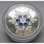 2010 1 Unze Silber Kristall Schneeflocke Blue 2010 Kanada...