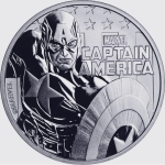 2019 Tuvalu 1 oz Silver Marvel Captain America 1 AUD BU
