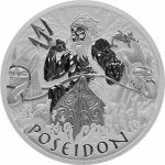 2021 Tuvalu 1 Oz Silver Gods of Olympus - Poseidon 1 AUD BU