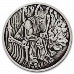 20201Tuvalu 1 oz Silver Gods of Olympus - Hades 1 AUD Antique Finish