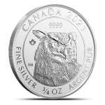 2021  Canada 3/4 oz Silver Great Horned Owl  Coin BU