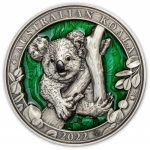 3 Oz Silver Barbados Koala Colours of Wildlife 2022 AF...