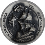 3 oz Silver Rwanda - Nautical Ounce - Mayflower - 2020 Ultra Deep Relief 60/6 - New Real Photos !